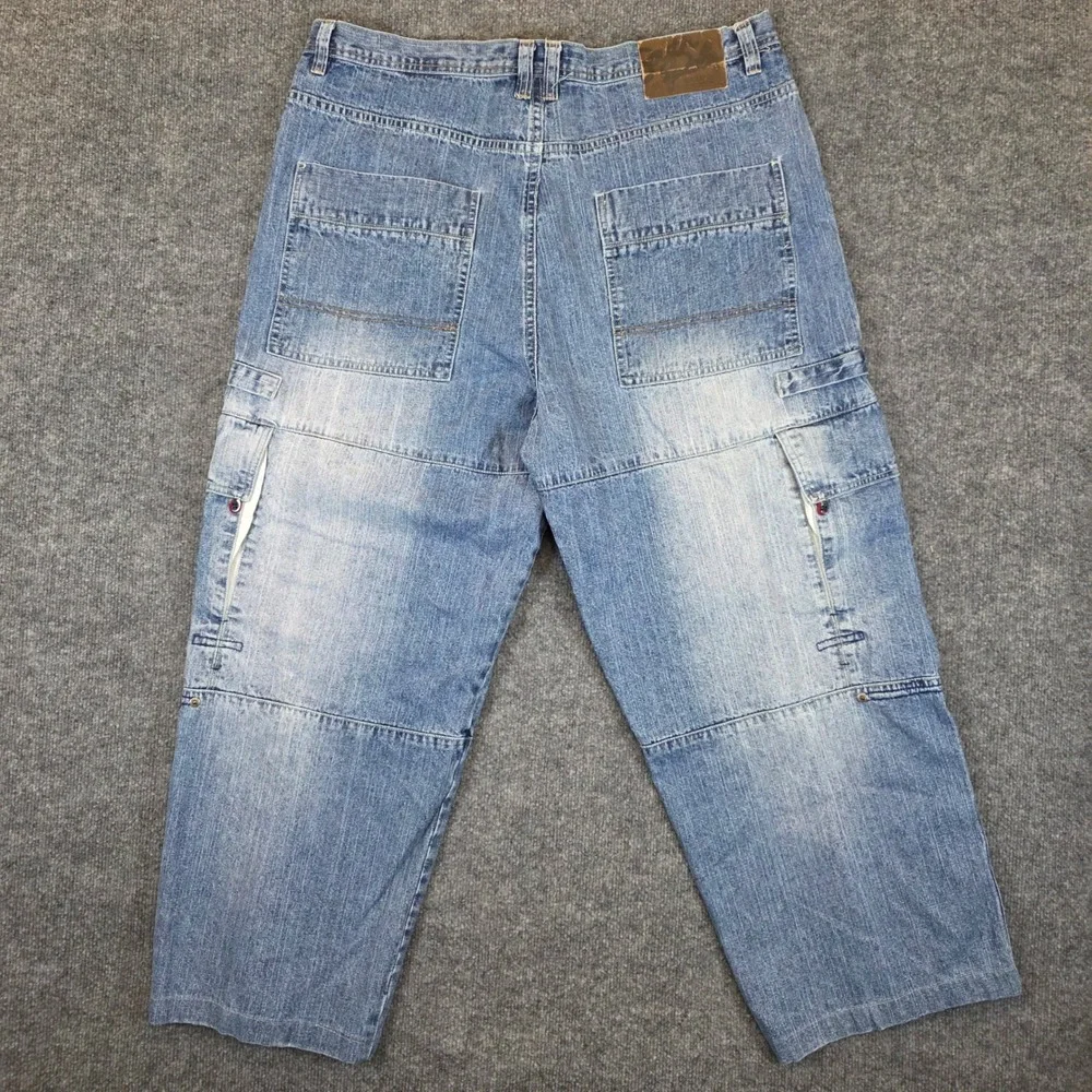 VTG Southpole Cargo Denim Jeans Mens 42W X 29L  Blue Baggy Y2K Hip Hop Loose Fit